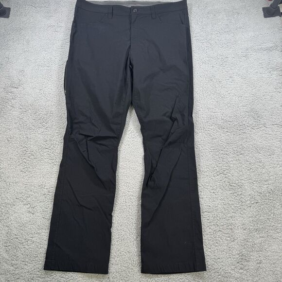 Eddie Bauer Tech Pants Mens 38x31 Black Lightweight Performance Stretch Hiking - Picture 1 of 11
